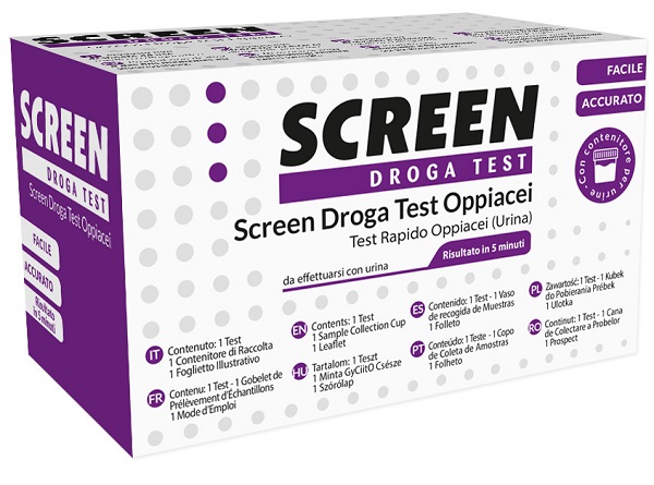 SCREEN DROGA TEST OPPIACEI TEST ANTIDROGA CON CONTENITORE URINA - Farmacia De Pasquale