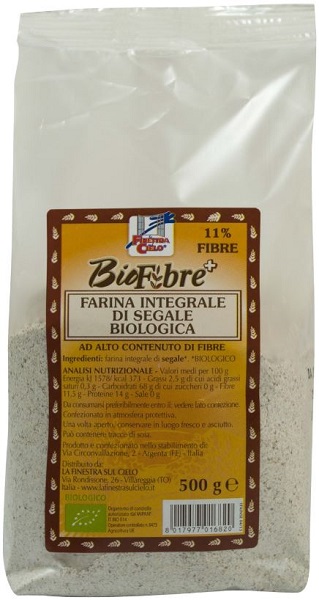 FSC BIOFIBRE+ FARINA INTEGRALE DI SEGALE BIO AD ALTO CONTENUTO DI FIBRA 500 G - Farmacia De Pasquale