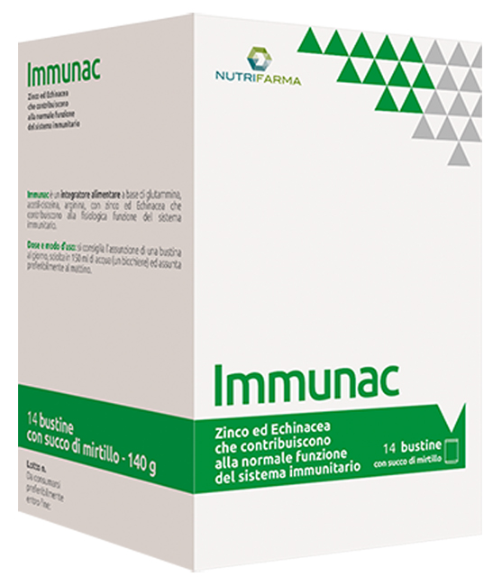 IMMUNAC 14 BUSTINE 10 G CON SUCCO DI MIRTILLO - Farmacia De Pasquale