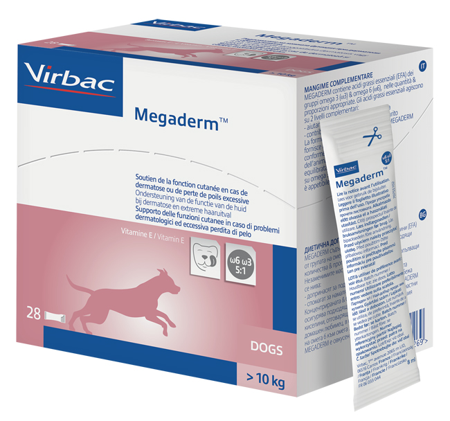 MEGADERM SUPPLEMENTO CANI SUPERIORI A 10 KG SCATOLA DA 28 SACCHETTI MONODOSE 4 ML - Farmacia De Pasquale