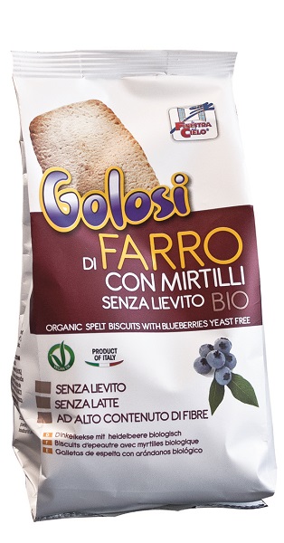 FSC I GOLOSI BISCOTTI DI FARRO E MIRTILLI BIO SENZA LIEVITO VEGAN SENZA LATTE 250 G - Farmacia De Pasquale