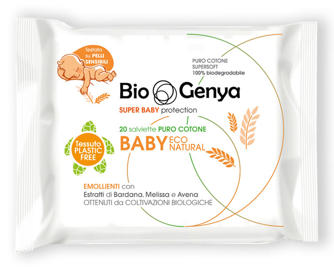 BIOGENYA ECO NATURAL SALVIETTINA BABY COTONE 20 PEZZI - Farmacia De Pasquale