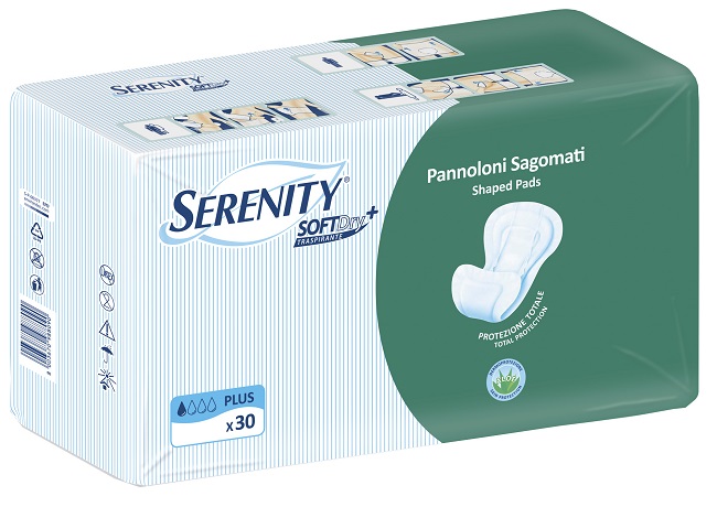 PANNOLONE PER INCONTINENZA SAGOMATO SERENITY SOFTDRY+ ALOE PLUS 30 PEZZI - Farmacia De Pasquale