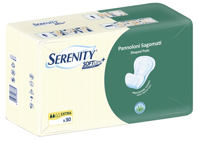 PANNOLONE PER INCONTINENZA SAGOMATO SERENITY SOFTDRY+ ALOE EXTRA 30 PEZZI - Farmacia De Pasquale