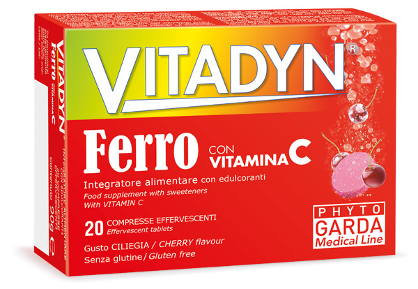 VITADYN FERRO + VITAMINA C 20 COMPRESSE EFFERVESCENTI - Farmacia De Pasquale