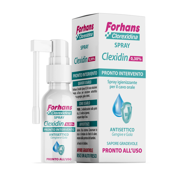 COLLUTORIO SPRAY CON CLOREXIDINA FORHANS CLEXIDIN 50ML - Farmacia De Pasquale