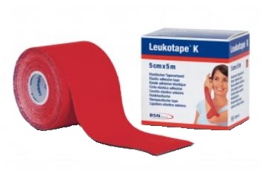 BENDA ADESIVA LEUKOTAPE K PER TAPING FISIOTERAPICO LARGHEZZA 5 CM LUNGHEZZA 5 M COLORE ROSSO IN ROTOLO - Farmacia De Pasquale