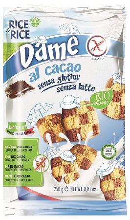 RICE&RICE DAME DI RISO CON CACAO SENZA LATTE 250 G - Farmacia De Pasquale