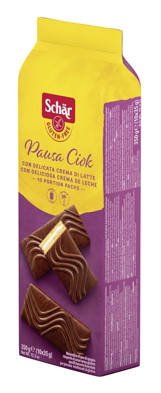 SCHAR PAUSA CIOK MERENDINE DI PAN DI SPAGNA CON CREMA DI LATTE 10 PEZZI DA 35 G - Farmacia De Pasquale