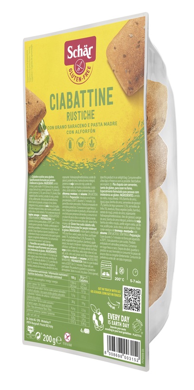 SCHAR CIABATTINE RUSTICHE SENZA LATTOSIO 200 G - Farmacia De Pasquale
