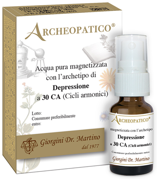 ARCHEOPATICO ACQUA PURA MAGNETIZZATA CON ARCHETIPO DEPRESSIONE A 30 CICLI ARMONICI 10 ML - Farmacia De Pasquale