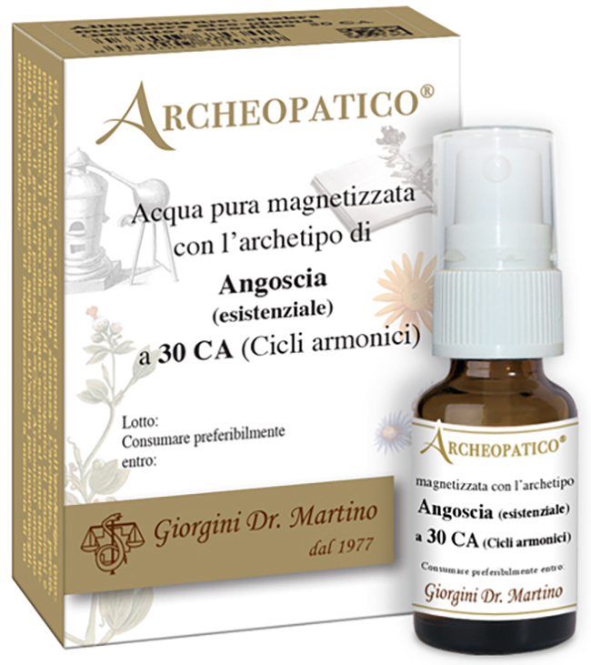 ARCHEOPATICO ACQUA PURA MAGNETIZZATA CON ARCHETIPO ANGOSCIA ESISTENZIALE A 30 CICLI ARMONICI 10 ML - Farmacia De Pasquale