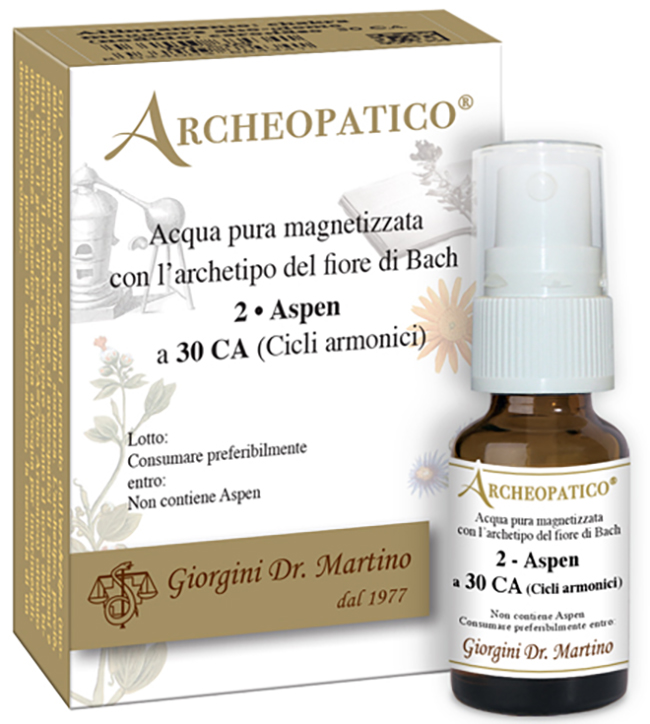 ARCHEOPATICO ACQUA PURA MAGNETIZZATA CON ARCHETIPO DEL FIORE DI BACH 2 ASPEN A 30 CICLI ARMONICI 10 ML - Farmacia De Pasquale