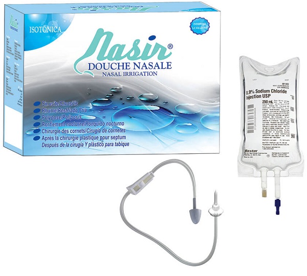 NASIR DOCCIA NASALE CON SOLUZIONE FISIOLOGICA ISOTONICA 6 SACCHE 500 ML + 1 BLISTER - Farmacia De Pasquale