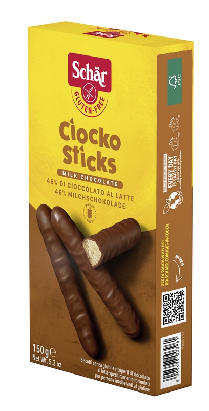 SCHAR CIOCKO STICK RICOPERTI DI CIOCCOLATO AL LATTE 150 G - Farmacia De Pasquale