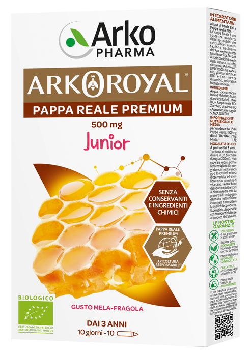 ARKOROYAL PAPPA REALE BIOLOGICA 500 MG 10 UNICA DOSE - Farmacia De Pasquale