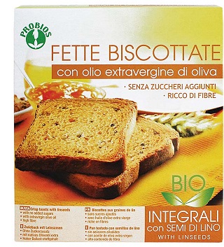 FETTE BISCOTTATE INTEGRALI AI SEMI DI LINO SENZA ZUCCHERO 270 G - Farmacia De Pasquale