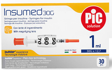 SIRINGA PER INSULINA PIC 1 ML 100 UI AGO 28 GAUGE 1/2 - Farmacia De Pasquale