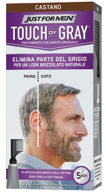 JUST FOR MEN TOUCH OF GRAY CASTANO 40 G - Farmacia De Pasquale
