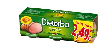DIETERBA OMOGENEIZZATO PROSCIUTTO 3 PEZZI 80 G - Farmacia De Pasquale