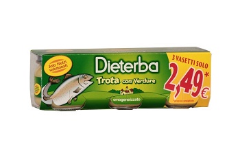 DIETERBA OMOGENEIZZATO TROTA 3 PEZZI 80 G - Farmacia De Pasquale