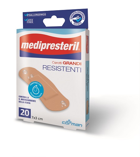 CEROTTO GRANDE MEDIPRESTERIL RESISTENTE 7X3CM 20 PEZZI - Farmacia De Pasquale