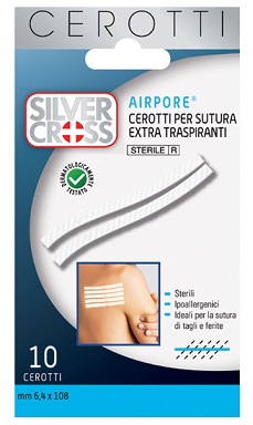 CEROTTO SILVER CROSS SUT AIRPORE 6,4X108 10 PEZZI - Farmacia De Pasquale