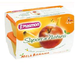 PLASMON SAPORI DI NATURA OMOGENEIZZATO MELA E BANANA 100 G X 4 PEZZI - Farmacia De Pasquale