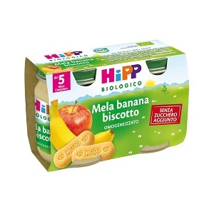 HIPP BIO OMOGENEIZZATO MELA BANANA BISCOTTO 2X125 G - Farmacia De Pasquale