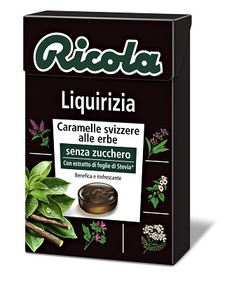 RICOLA LIQUIRIZIA SENZA ZUCCHERO 50 G - Farmacia De Pasquale
