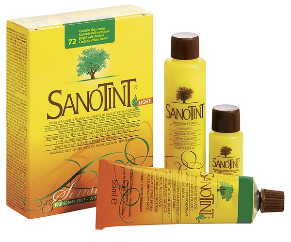 SANOTINT LIGHT TINTURA PER CAPELLI NUMERO 72 CASTANO CHIARO CENERE TUBO IN ASTUCCIO DI CARTONE 125 ML - Farmacia De Pasquale