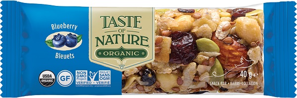 TASTE OF NATURE BARRETTA AI MIRTILLI BIO VEGAN AD ALTO CONTENUTO DI FIBRE 40 G - Farmacia De Pasquale
