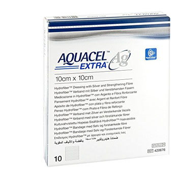 AQUACEL AG EXTRA MEDICAZIONE CON IONI ARGENTO 10X10 CM 10 PEZZI - Farmacia De Pasquale