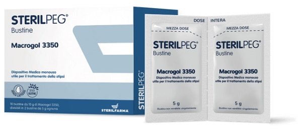 STERILPEG MACROGOL 3350 10 BUSTINE BIPARTITE 10 G - Farmacia De Pasquale