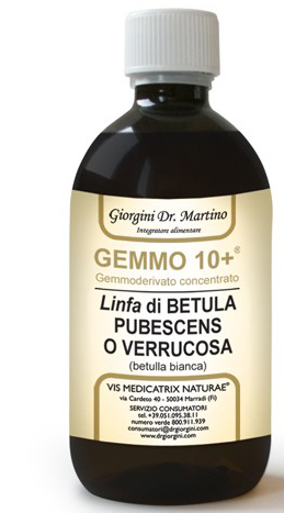 GEMMO 10+ BETULLA B LINFA 500 ML LIQUIDO ANALCOLICO - Farmacia De Pasquale