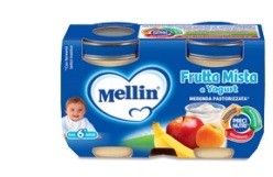 MELLIN MERENDA YOGURT FRUTTA MISTA 120 G X 2 PEZZI - Farmacia De Pasquale