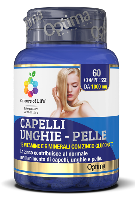 COLOURS OF LIFE CAPELLI UNGHIE PELLE 60 COMPRESSE 1000 MG - Farmacia De Pasquale