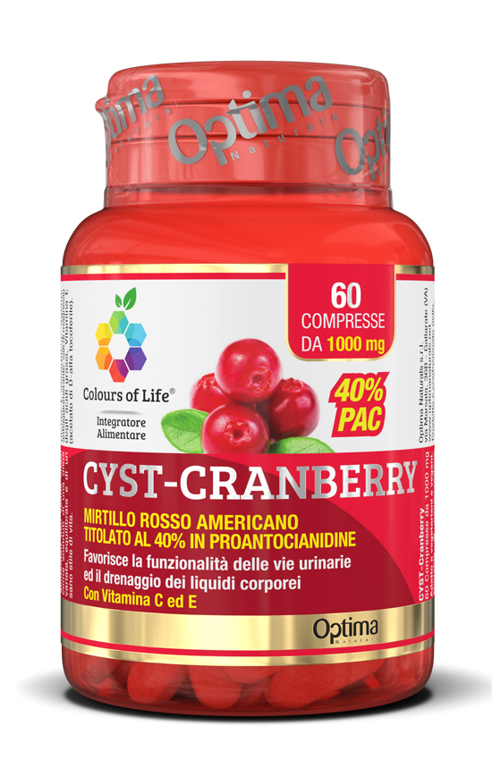 COLOURS OF LIFE CYST-CRANBERRY CON VITAMINA C E 60 COMPRESSE 1000 MG - Farmacia De Pasquale