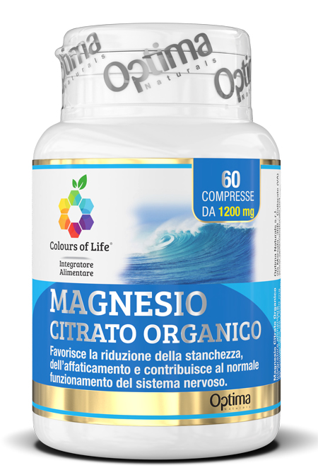 COLOURS OF LIFE MAGNESIO CITRATO ORGANICO 60 COMPRESSE 1200 MG - Farmacia De Pasquale