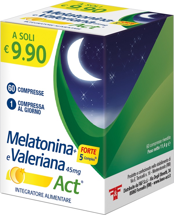 MELATONINA+FORTE 5 COMPLEX E VALERIANA ACT 60 COMPRESSE - Farmacia De Pasquale