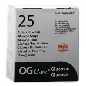 STRISCE MISURAZIONE GLICEMIA OGCARE 25 PEZZI - Farmacia De Pasquale