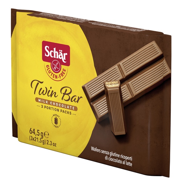 SCHAR TWIN BAR WAFERS RICOPERTI DI CIOCCOLATO AL LATTE 3 PEZZI DA 21,5 G - Farmacia De Pasquale