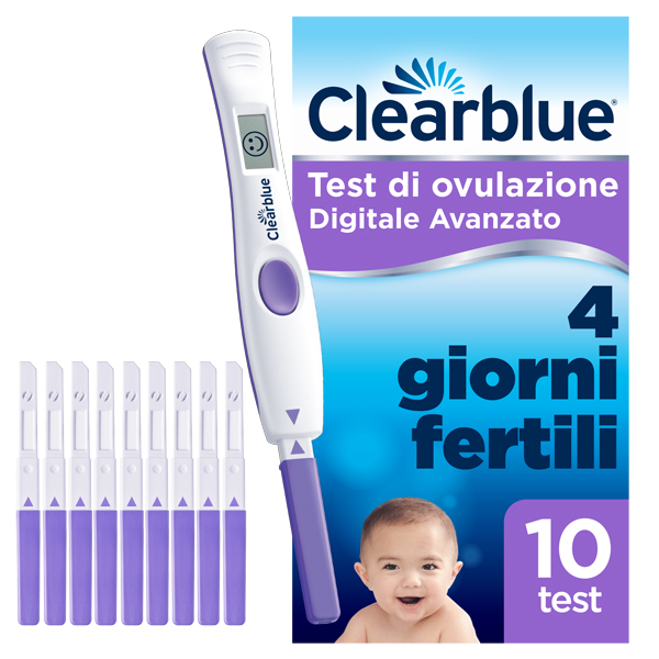 TEST DI OVULAZIONE CLEARBLUE DIGITALE AVANZATO 10 PEZZI - Farmacia De Pasquale
