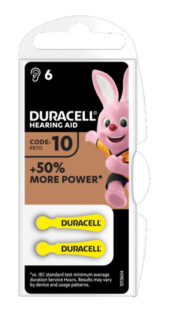 DURACELL ACTIVAIR HEARING AID EASY TAB 10 GIALLO BATTERIA PER APPARECCHIO ACUSTICO 6 PEZZI - Farmacia De Pasquale