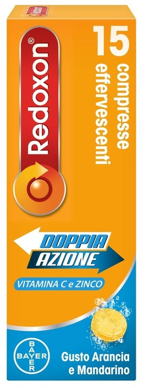 REDOXON DOPPIA AZIONE 15 COMPRESSE EFFERVESCENTI VITAMINA C ZINCO ARANCIA E MANDARINO 45,78 G - Farmacia De Pasquale