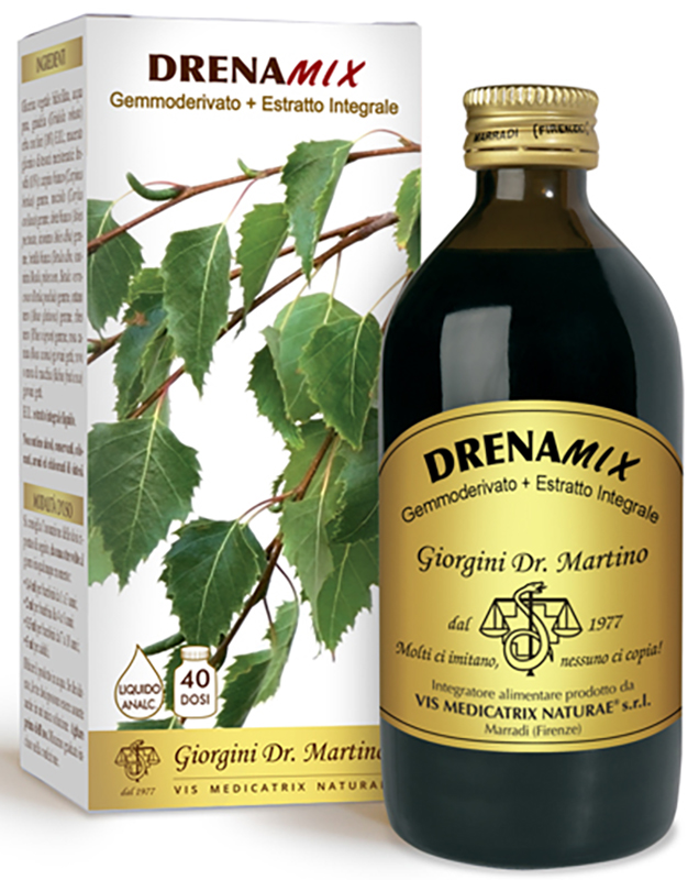 DRENAMIX GEMMODERIVATO + ESTRATTO INTEGRALE SENZA ALCOOL 200 ML 40 DOSI - Farmacia De Pasquale