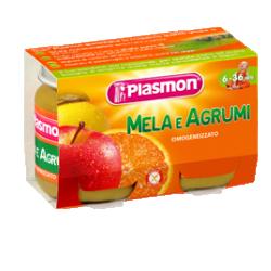 PLASMON OMOGENEIZZATO MELA AGRUMI 2 X 104 G - Farmacia De Pasquale