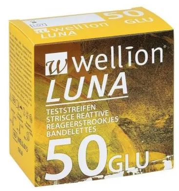 WELLION LUNA 50 STRIPS STRISCE PER MISURAZIONE GLICEMIA - Farmacia De Pasquale