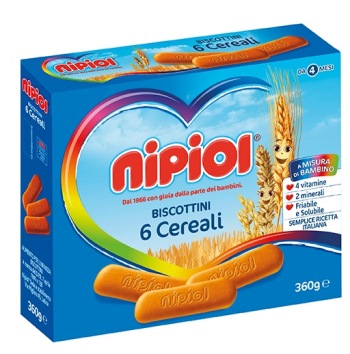 NIPIOL BISCOTTINI 6 CEREALI 360 G - Farmacia De Pasquale