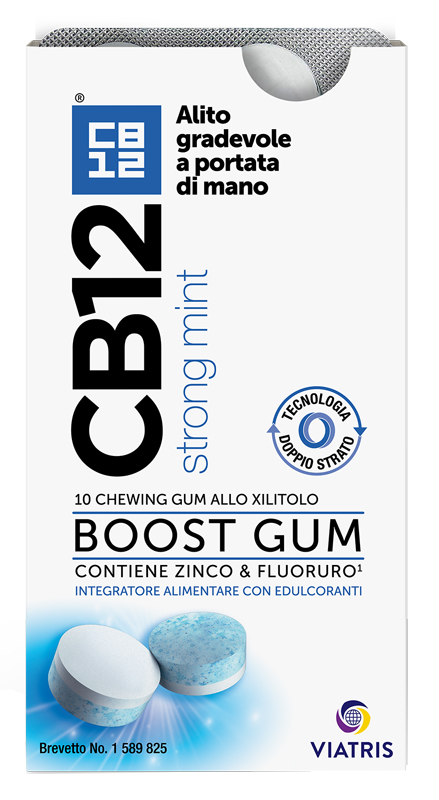 CB12 BOOST 10 CHEWING-GUM ZINCO E FLUORURO NEW FORMULATION - Farmacia De Pasquale